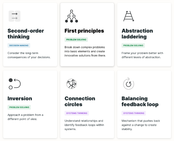 Tools for better thinking